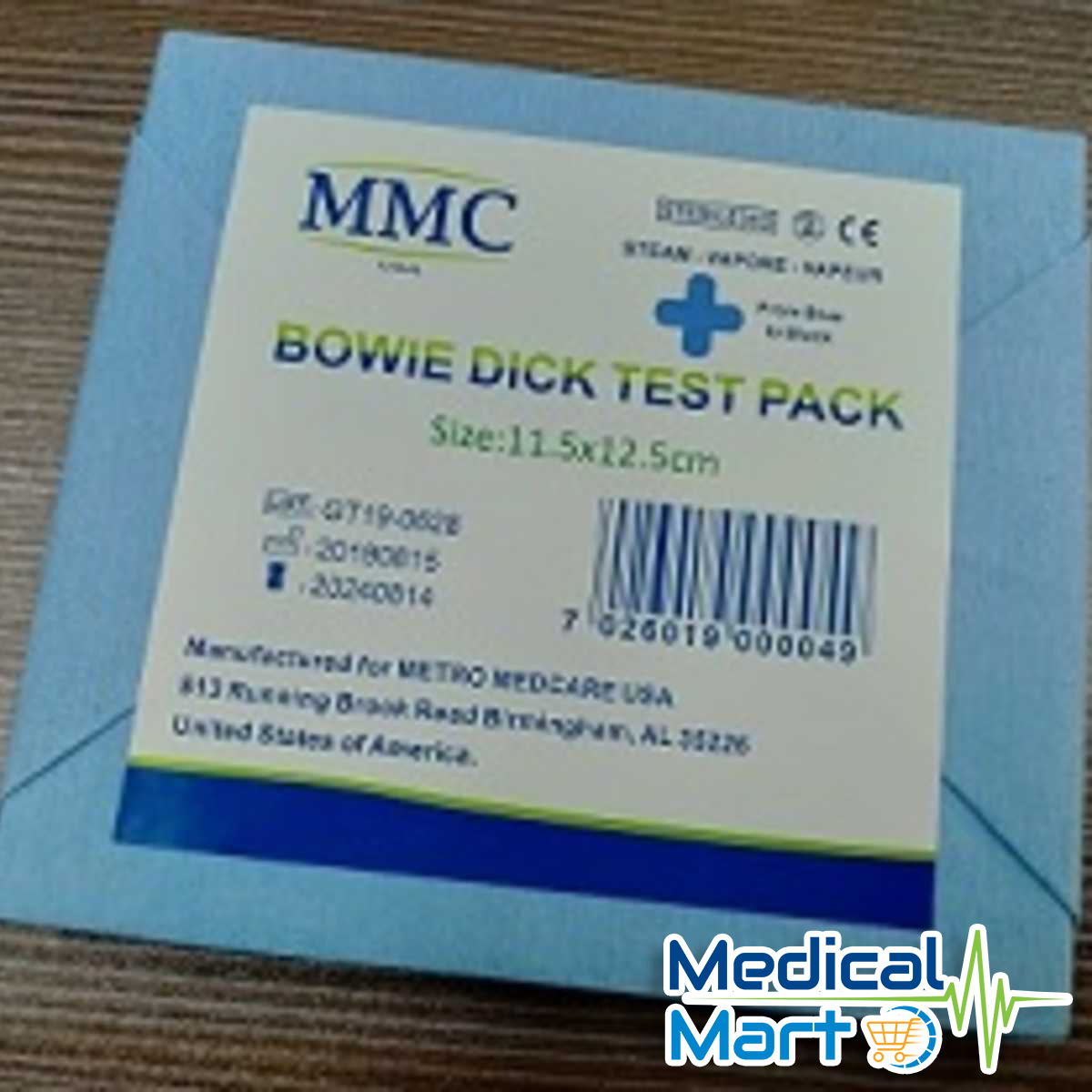 Bowie Dick Test Pack, 11.5cm x 12.5cm