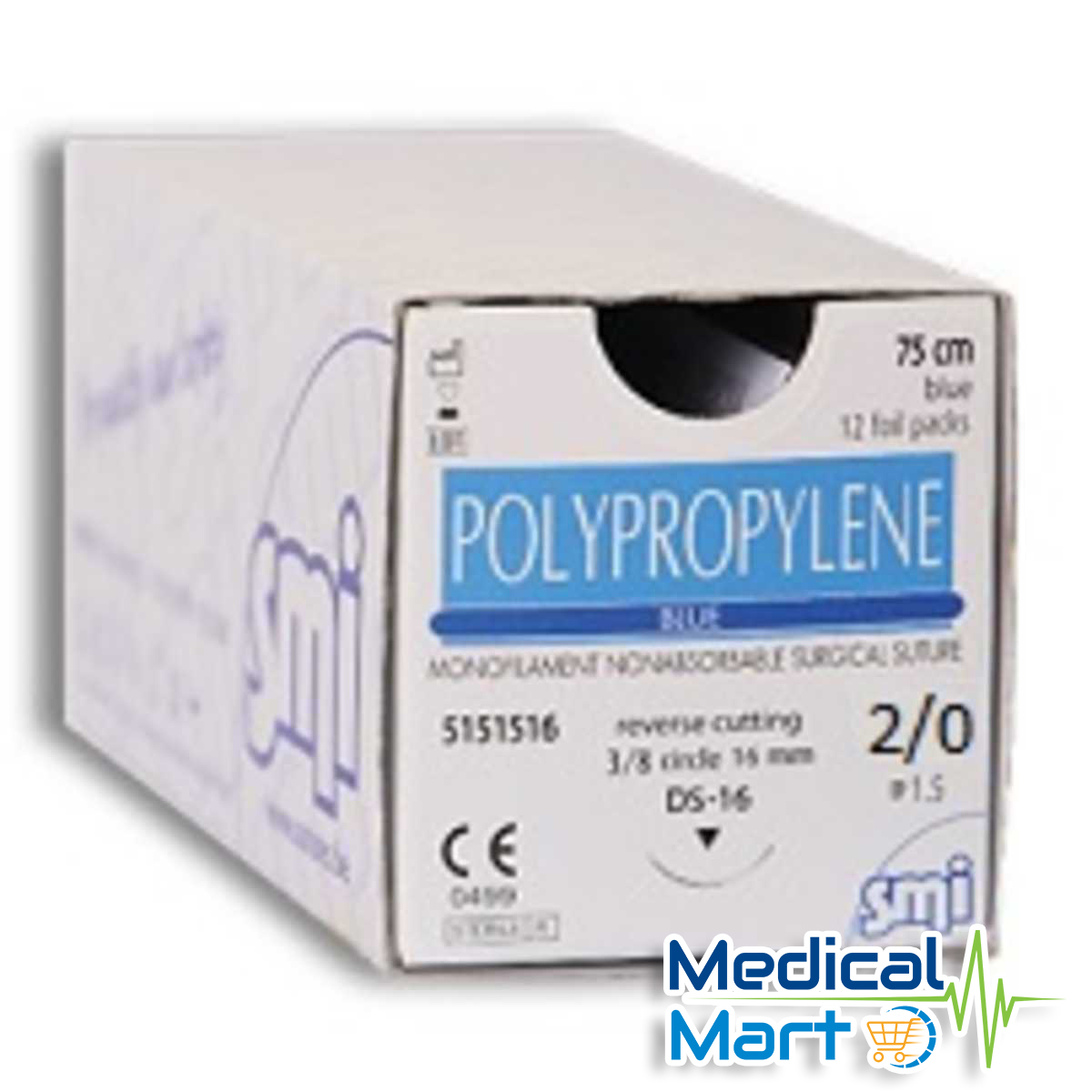 2/0 Polypropylene (Blue), Surgical Suture