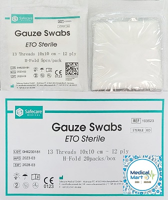 Sterile Gauze Swab Plain, 10cm x 10cm - 12ply