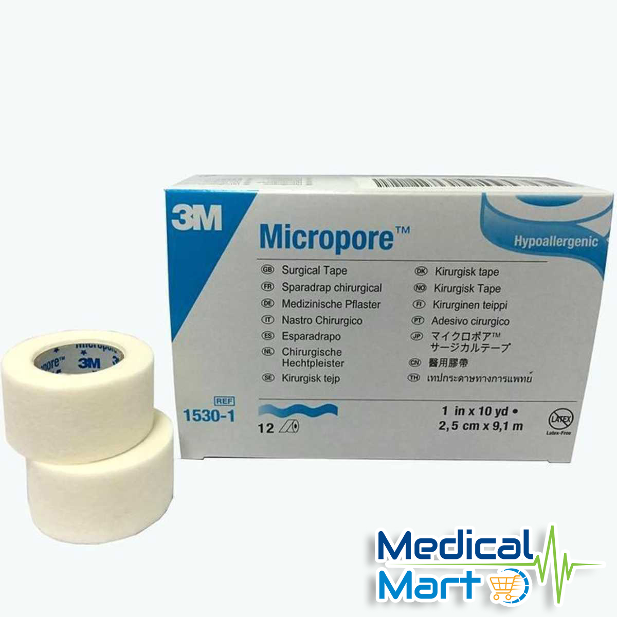 3m Micropore Paper Surgical Tape: 2.5cm x 9.14m (1in x 10yds)