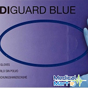 Mediguard Blue Nitrile Gloves Medium Pfree 200's