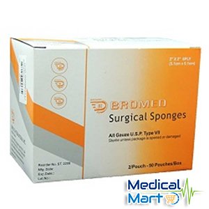 Sterile Surgical Sponges, 10.2cm x 10.2cm - 8ply