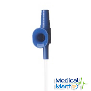 Suction Catheter With Vacuum Control Connector, Blue, Ch 8