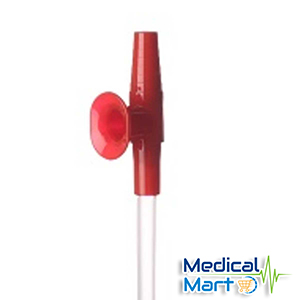 Suction Catheter With Vacuum Control Connector, Red, Ch 18