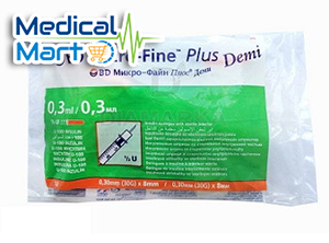 Bd Micro-Fine Plus Insulin Syringes, 0.3ml
