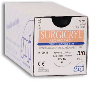 3/0 Surgicryl Monofast (Polyglecaprone 25)