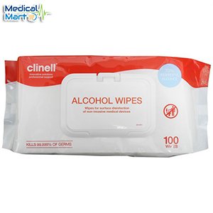 Clinell Alcohol wipes 100's (70% Isopropyl Alcohol)