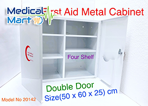 First Aid Metal Cabinet with Metal Double Door Lock (EMPTY) XL