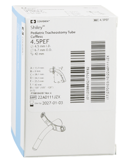 SHILEY TRACHEOSTOMY TUBE CUFFLESS-4.5 PEDIATRIC (REF: 4.5PEF)