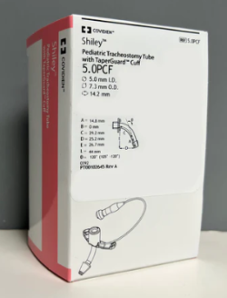 SHILEY TRACHEOSTOMY TUBE WITH TAPERGUARD CUFF-5.0 PEDIATRIC (REF: 5.0PCF)