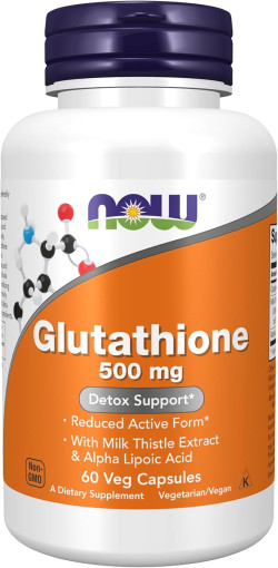 Now Glutathione 500mg Detox Support Capsules 60's 