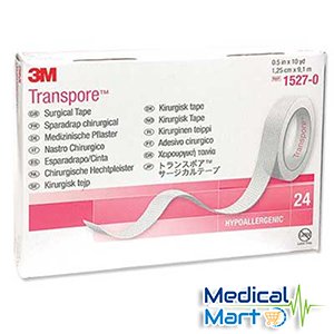 3m Transpore 1.25cm x 9.14m (1/2in x 10yds)